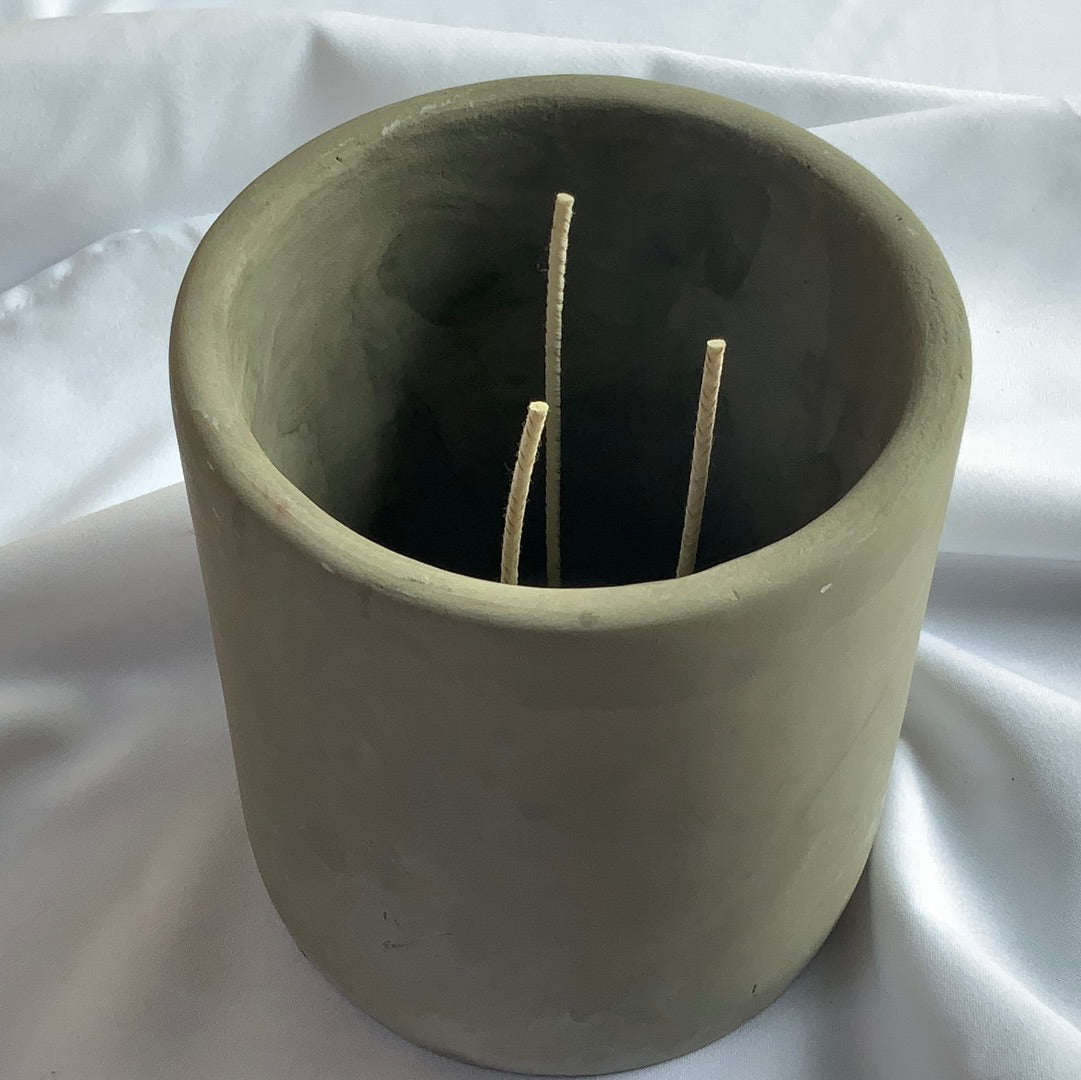 Gray Concrete Candle Vessel