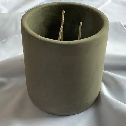 Gray Concrete Candle Vessel