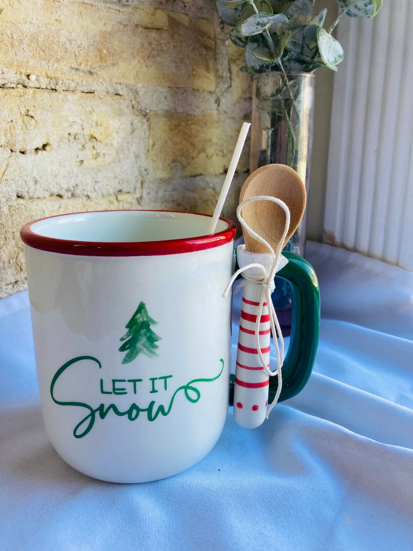 Christmas Mug Vessel W/Spoon