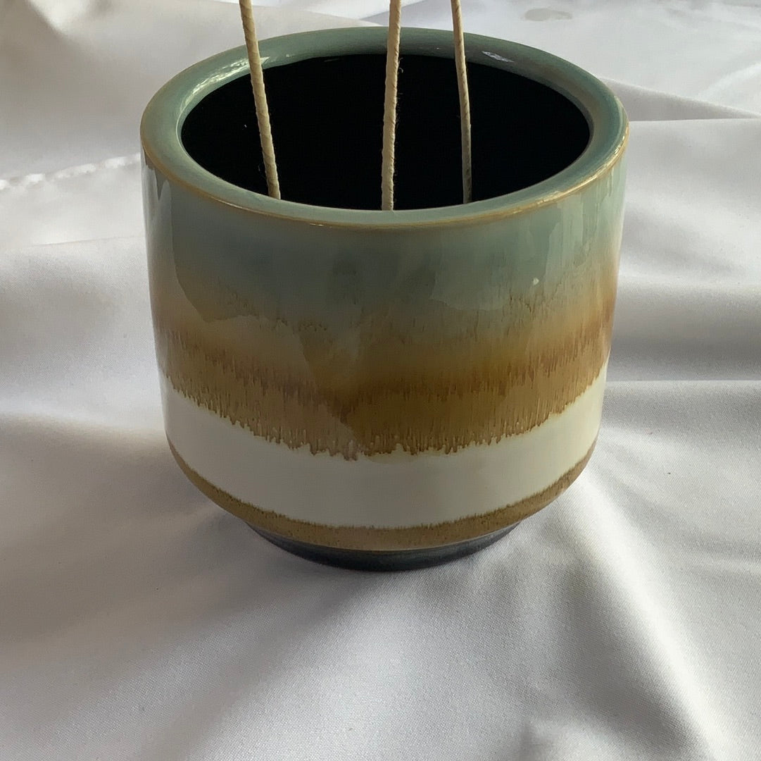 Blue & Tan Ombre Candle Vessel