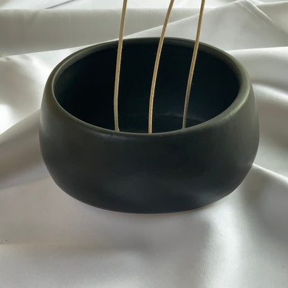 Matte Black Slope Top Candle Vessel