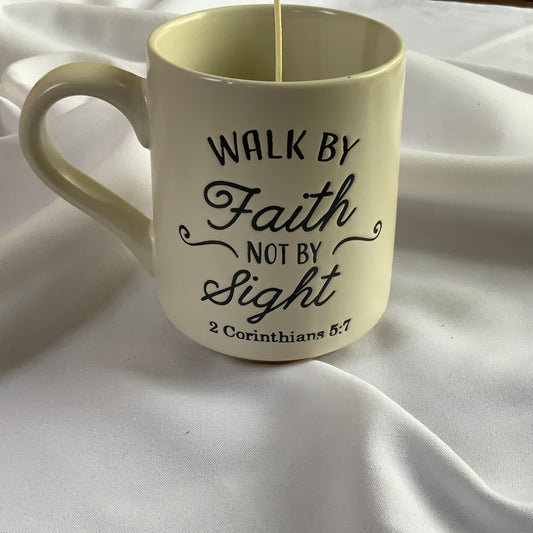 Walk By Faith-Religious Coffee Cup Candle