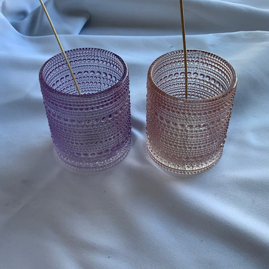 Bead Glass Candle Vessel