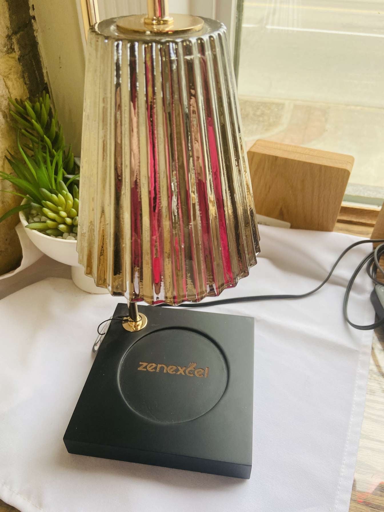 Rose gold wax lamp